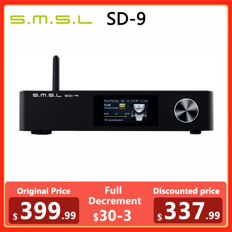 

SMSL SD-9 MQA Full Decoding HIFI Network Music Player SD9 Support DSD WAV APE FLAC AIFF MP3 Desktop Player SU-9 DA-9 SH-9