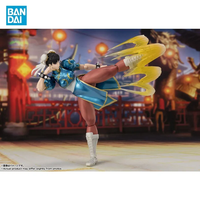 Фото Подлинная В наличии Bandai Genuine Street Fighter S.H.F iguarts Chun-Li, аниме-фигурки, игрушки для мальчиков и девочек, детский рождественский подарок №3