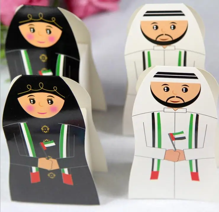 New Creative Arab Emirates candy box Unique personalized candy box  150pcs Bride + 150pcs Groom