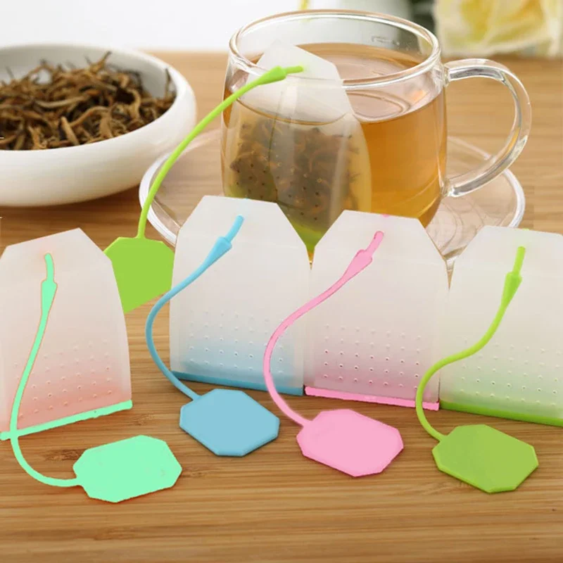 

1pcs Hot Selling Bag Style Silicone Tea Strainer Herbal Spice Infuser Filter Diffuser Kitchen Coffee Tea Tools Random color