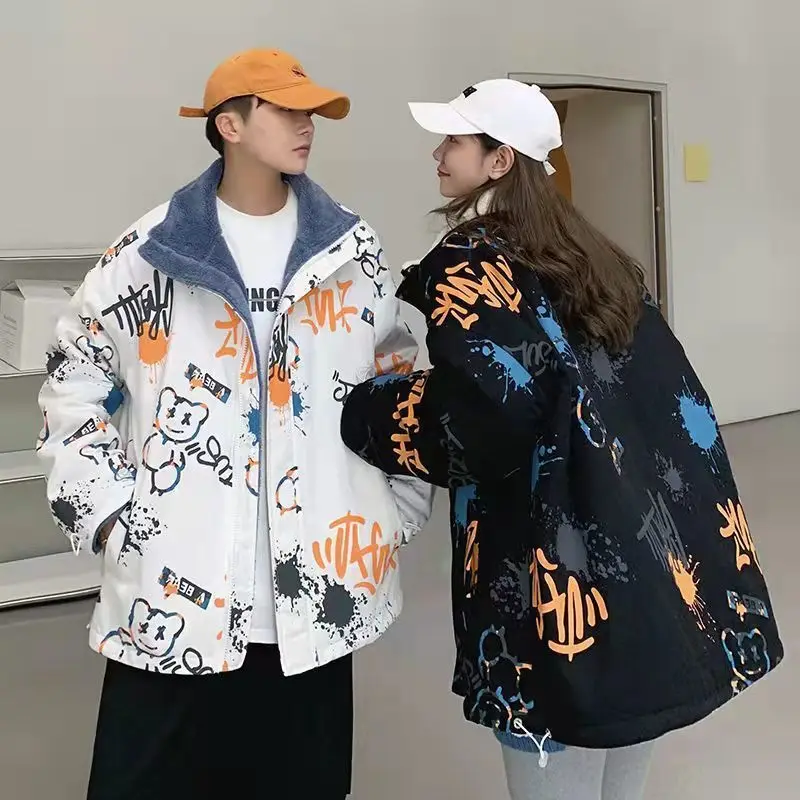 All-match Casual Fashion Cotton Coat Plus Velvet Thick Thick Warm Autumn and Winter New Lamb Wool Loose Simple Pajamas