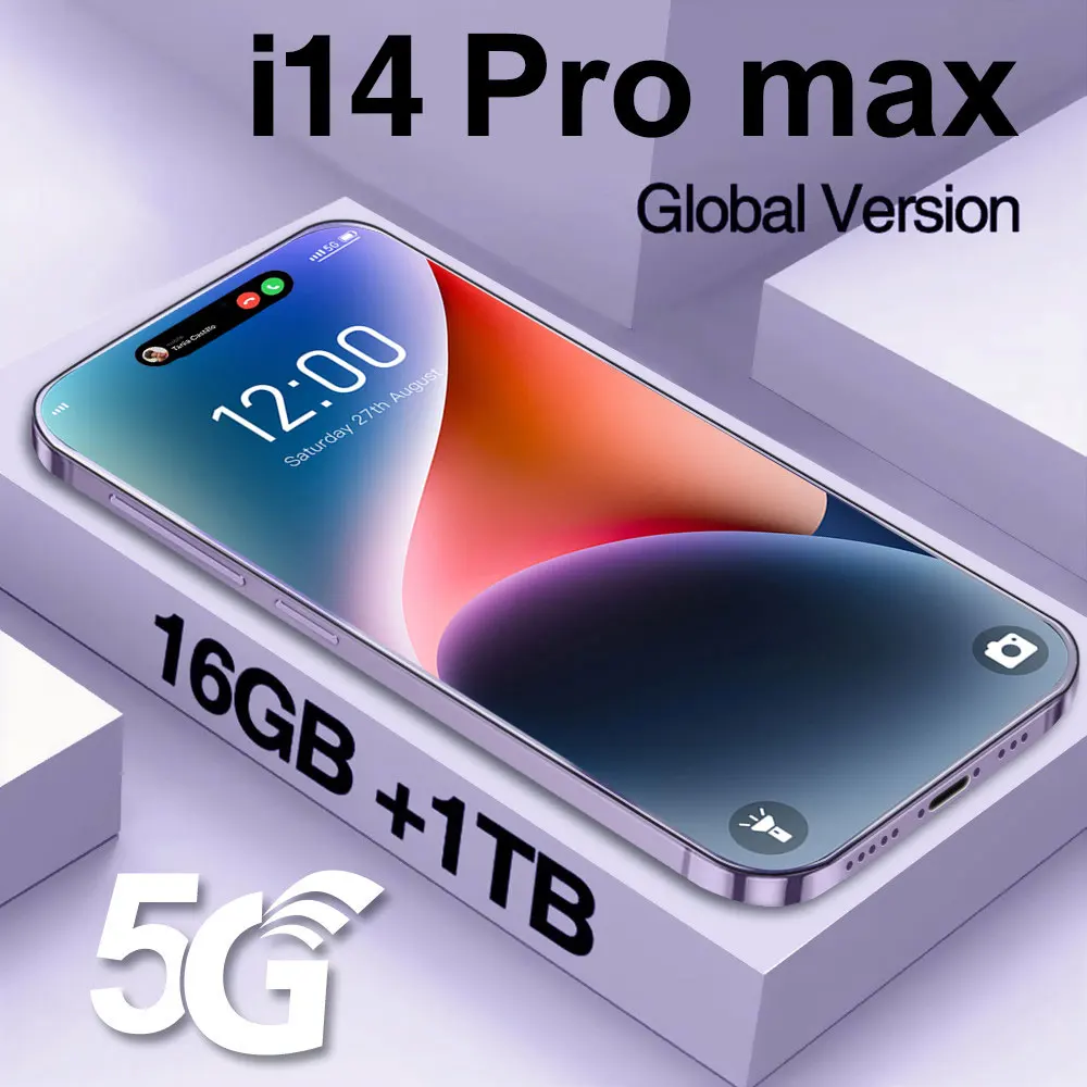

i14 Pro Max Smartphone 16GB+1TB 50MP+108MP 7.3inch Full Screen Face ID Cell Phone Global Version 4G 5G Mobile Phones