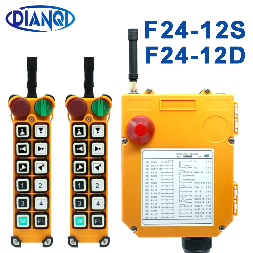 

Single/Dual speed F24-12S F24-12D driving crane industrial wireless remote control industrial 12 channels 12V 24V 220V 380V 2F1S