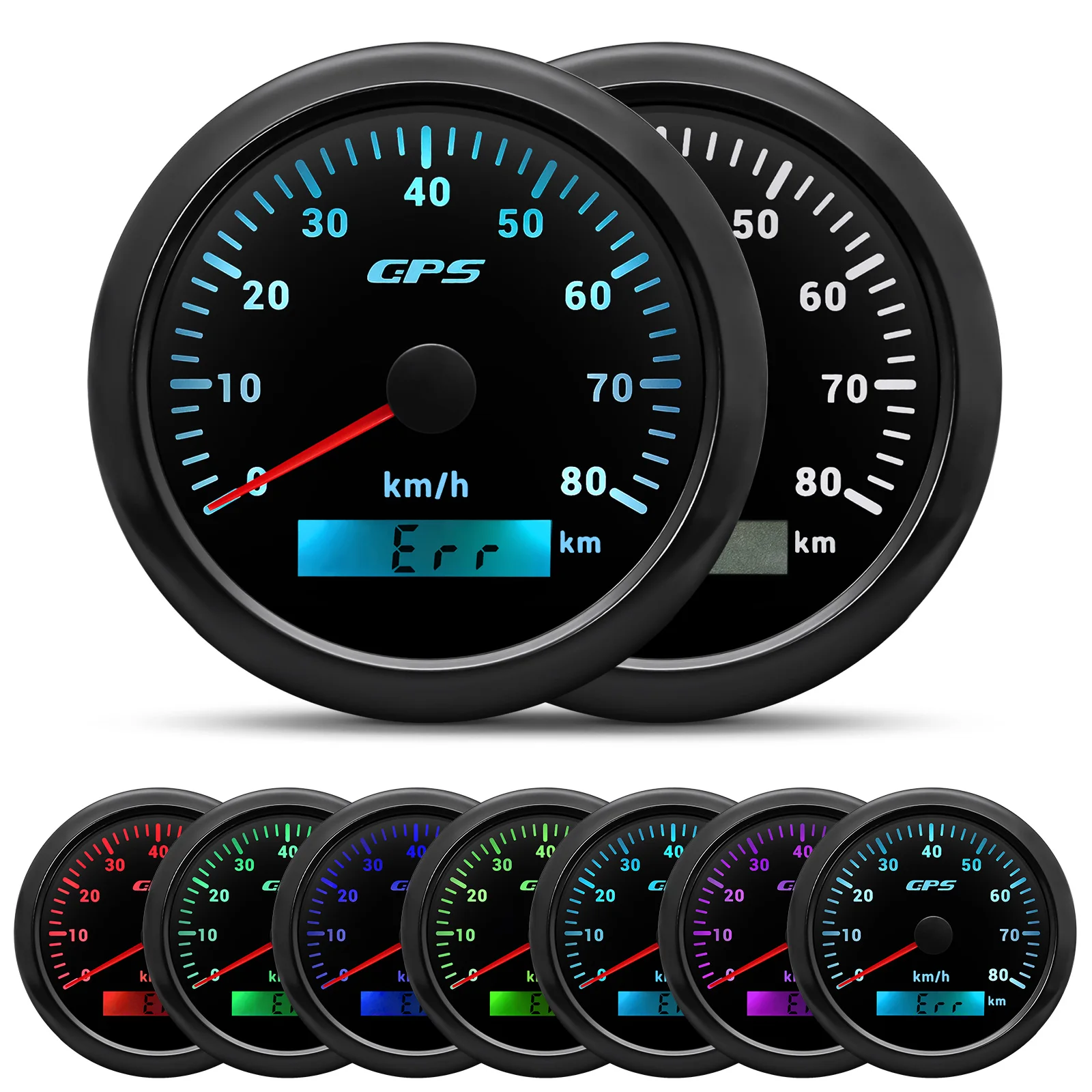 

HD 85 мм GPS спидометр 0-80 км/ч, одометр скорости, 7 цветов, подсветка для морской лодки, автомобиля, грузовика, держатель диаметром 85 мм (опция)