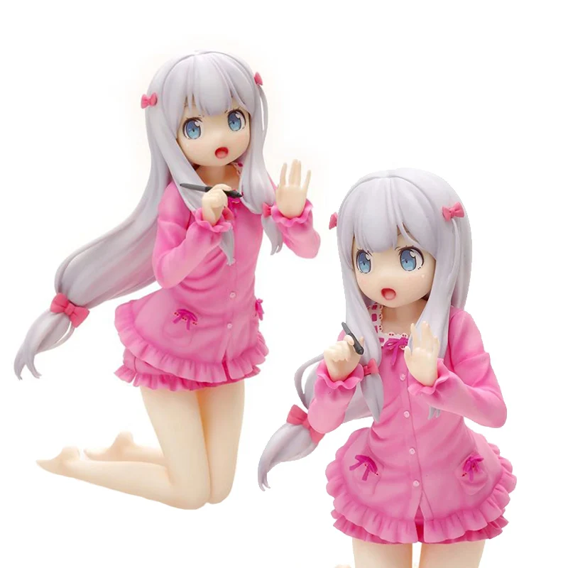 

12CM Japan Anime Figure Izumi Sagiri Kawaii Manga Teacher Cute Girl Kneeling Model PVC Collection Children's Toys Static Doll