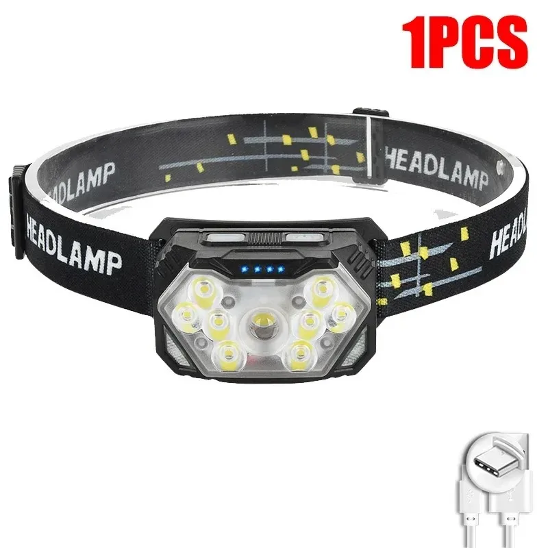 

Налобный фонарь 9 LED USB для кемпинга