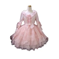 pink lace satin sissy lovely maid mini dress role play dress custom