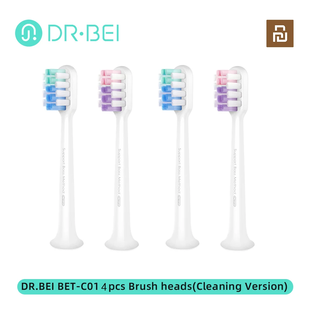 

4 шт., сменные головки для электрической зубной щетки Youpin DR.BEI