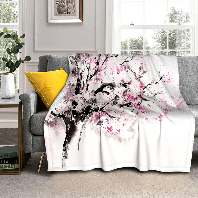 

Chinese painting Printed Soft Plush Sofa Bed Throwing Cartoon Blankets Modern Flannel Blanket Cover Gedruckt Bettdecke Geschenk