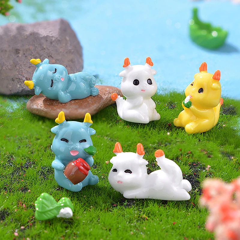 

1Pc Lovely Cute Cartoon Dragon Micro Landscape Resin Dragon Micro Landschaft Pot Culture Tools Garden Decorations Miniatures