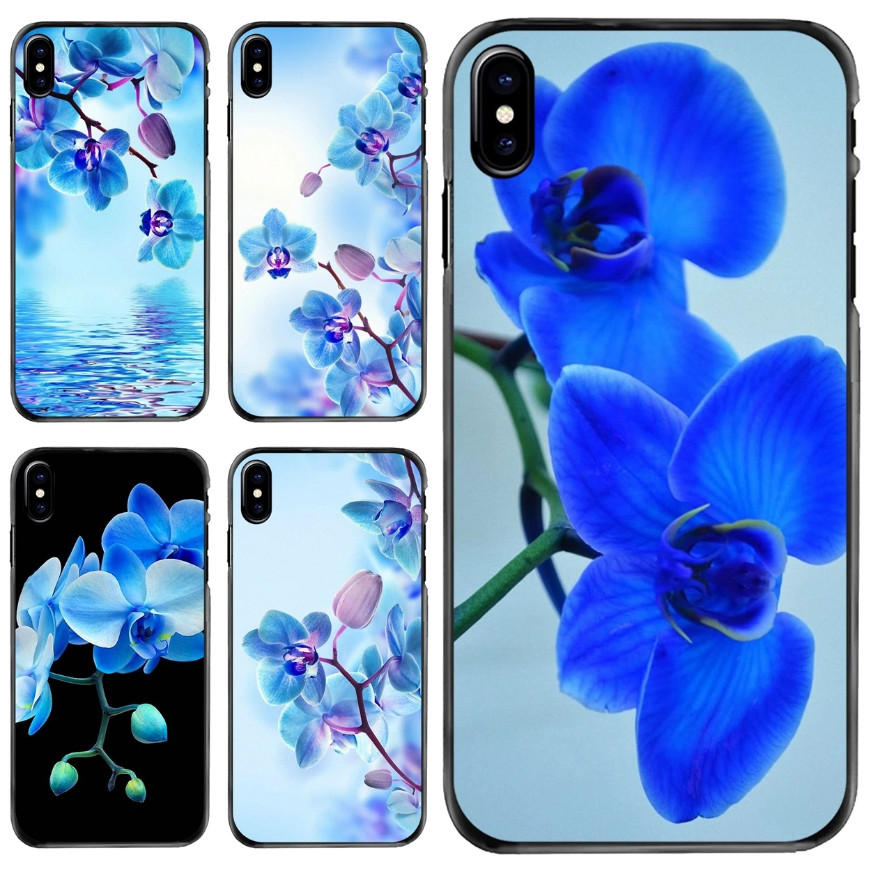 

Blue Orchid Flower Artwork For Apple iPhone 11 12 13 14 Pro MAX Mini 5 5S SE 6 6S 7 8 Plus 10 X XR XS Hard Phone Shell Case