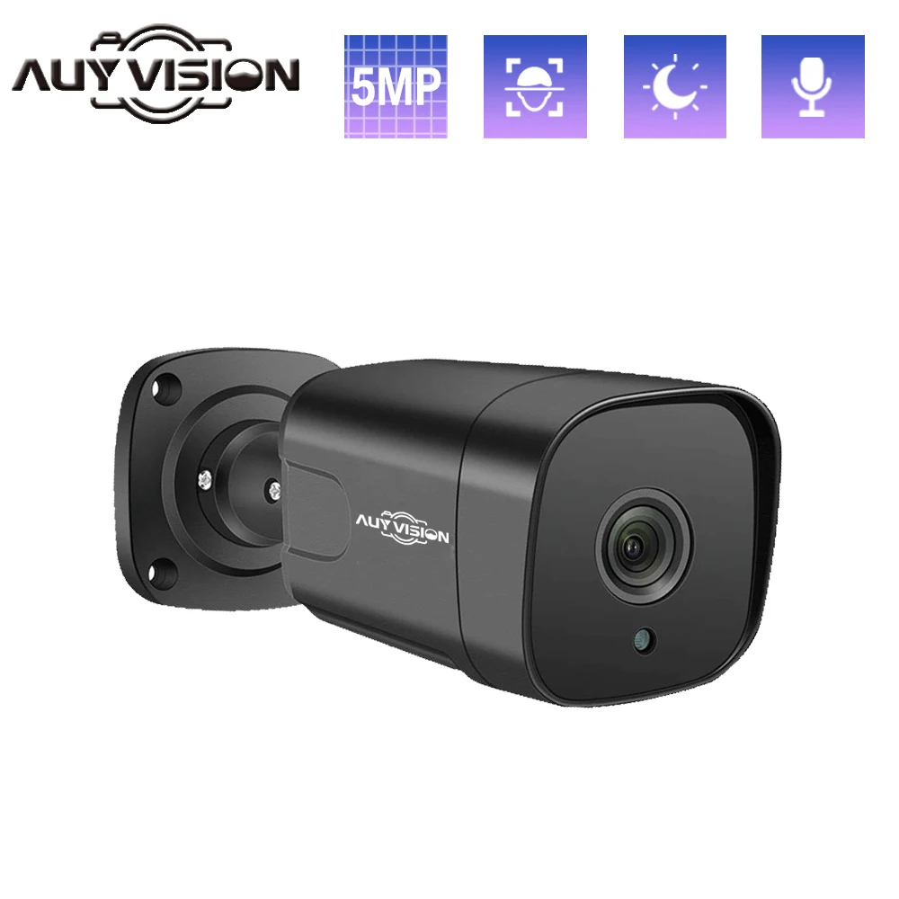 

5MP IP Camera POE AI Face Detection Cctv Security Cameras H.265 Outdoor IR Night Vision Audio Video Surveillance Onvif XMEye APP