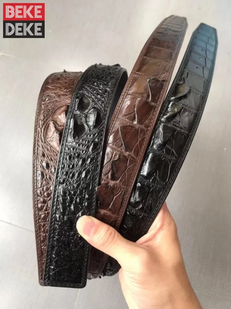 Crocodile Genuine Leather Luxury Strap Male Belts Vintage Business Casual Men Belt For Suit Pants Fashion High Quality Waistband