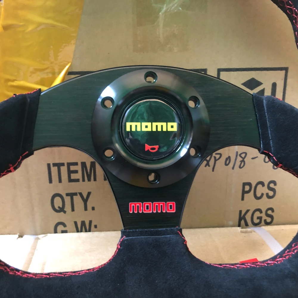 D 13-дюймовый руль JDM Racing MOMO Rally Drift из натуральной замши Volantes для VW BMW Toyota Honda