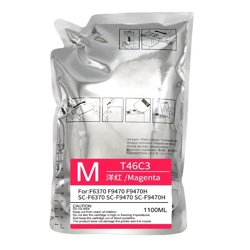 1100 мл T46C8 T46C2 T46C3 T46C4 Пакеты чернил для сублимационной краски Epson F6370 F9470 F9470H SC-F6370