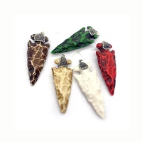 goth retro stained bull bone arrow shape pendants for men hippop jewelry making punk cow bone resins necklace charms accessories