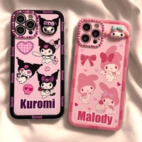 bandai cute kuromi 3d cartoon phone case for iphone 13 12 pro 11 max xs x xr hot mymelody clear funda for girls