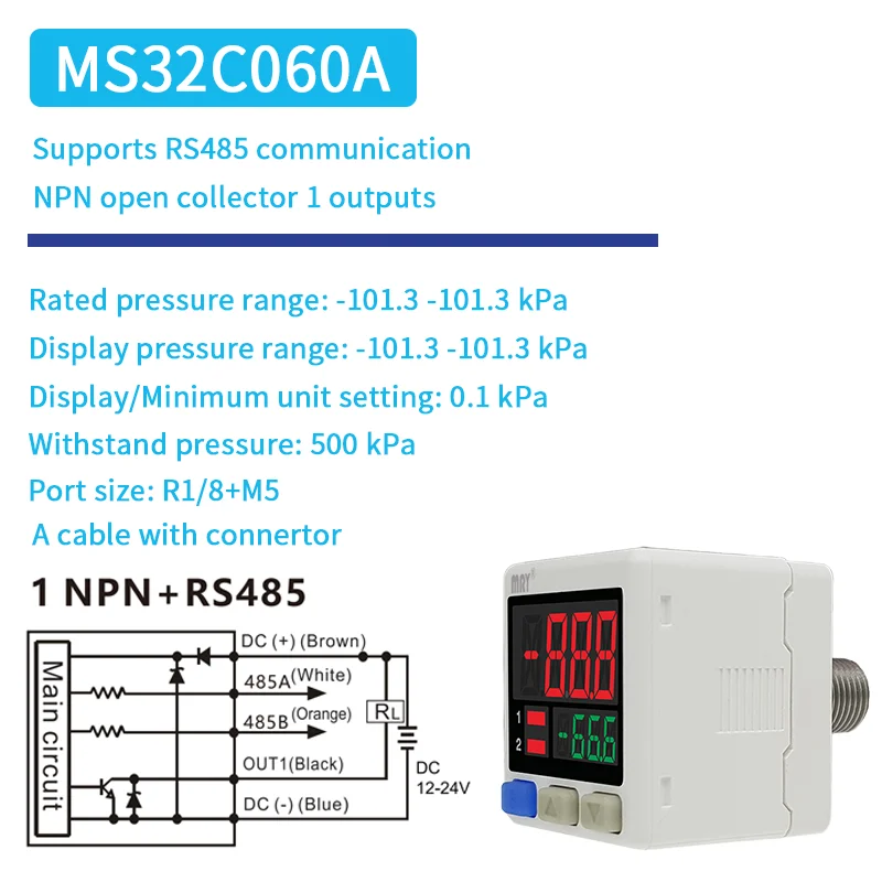 

Цифровой датчик давления MS32 RS485, высокоточный Манометр с управлением PLC