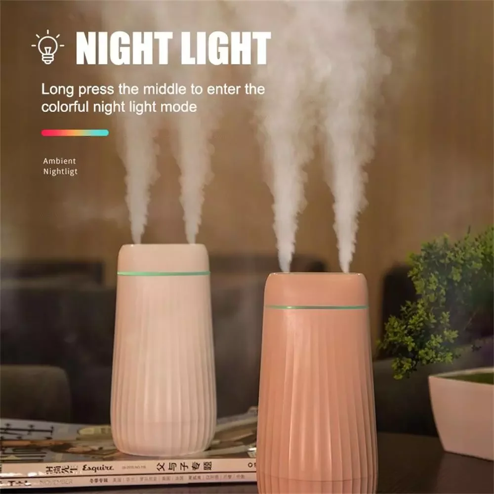 

Double Nozzle Air Humidifier Aroma Diffuser Purifying With Colorful LED Light Household Bedroom Cool Mist Air Humidifier