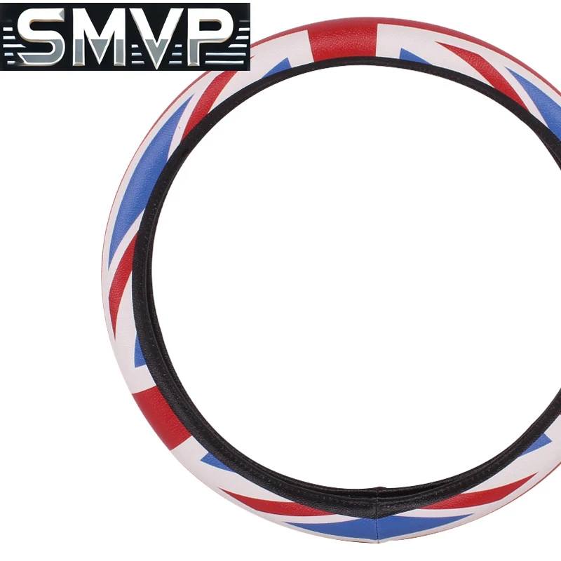 Фото Подходит для автомобильного чехла на руль Portector Leather Union Jack Decor для Mini Cooper One S JCW R55 R56 F60 Countryman Clubman Acc №2