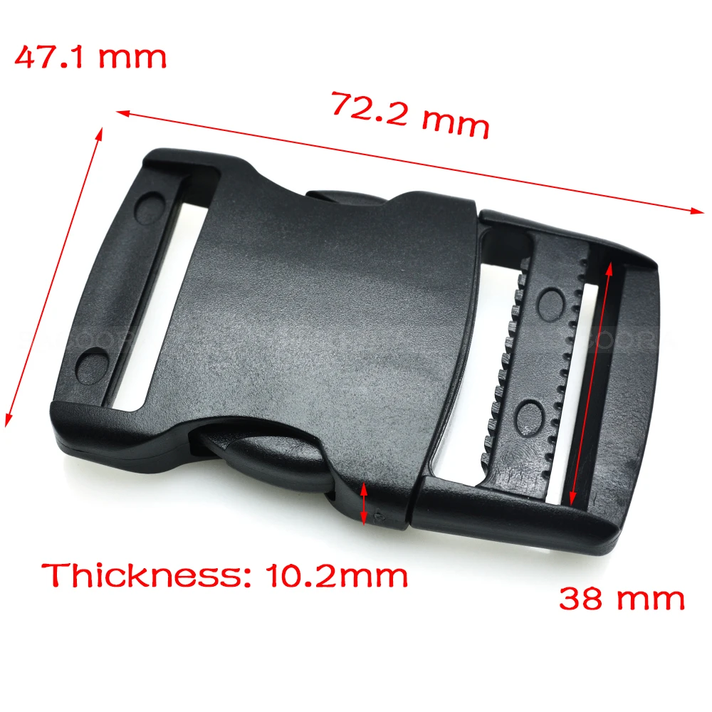 

Plastic Flat Side Release Buckles Adjustable Straps Webbing 38mm for Paracord Bracelets Outdoor sports bag Buckle