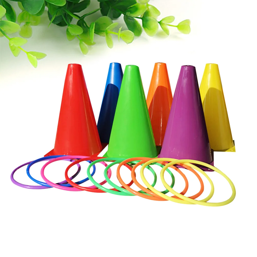 

Ringgame Kids Games Throwingtoys Cone Rings Outdoor Toy Eye Motorskills Traffic Gathering Family Coordination Backyard Hand