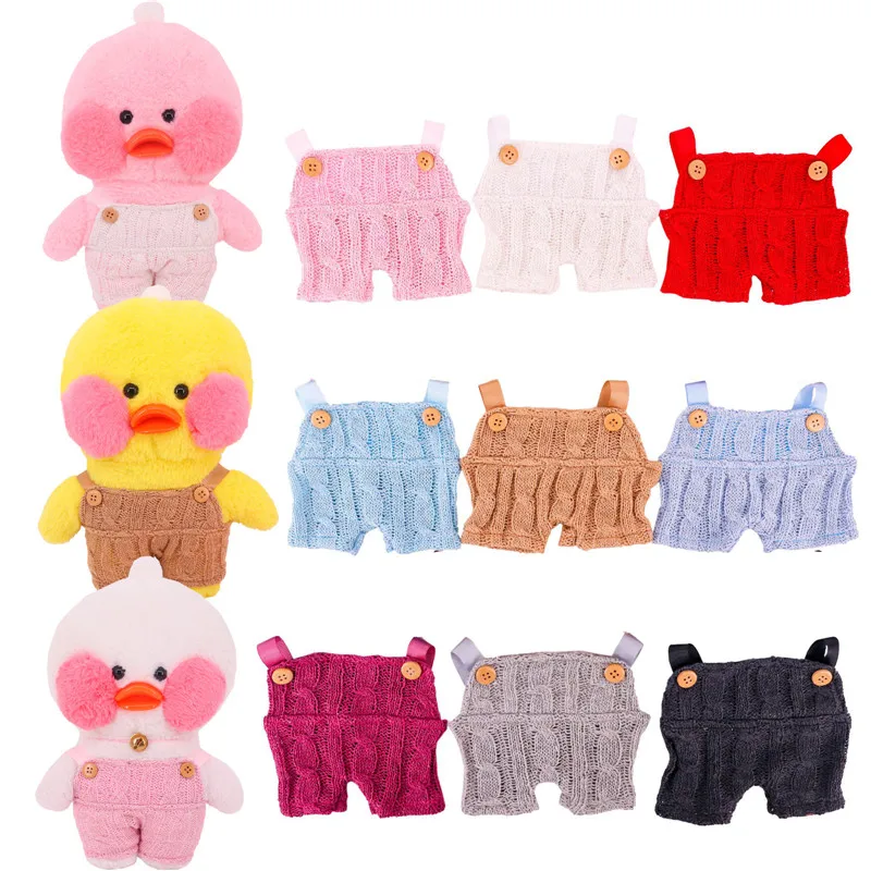 

30cm Duck Doll Clothes Sweater Suspender Pants LaLafanfan Plush Toys Stuffed Soft Duck Doll Toys Birthday Girl`s Kid Gifts