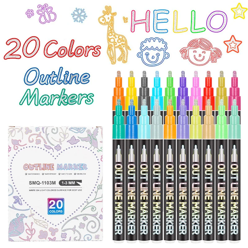 8-20 Manga Water Color Art Markers Pen Highlighter Professional Brush Drawing Graffiti Kids School Art Supplies Stationery Set