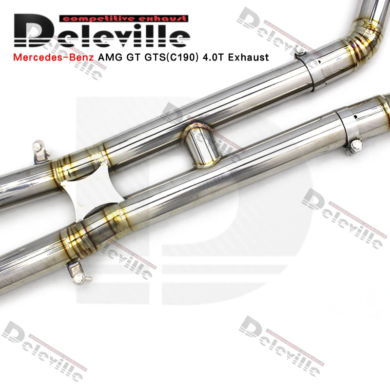 Фото Выхлопные трубы OEM Valves Muffler для Mercedes-Benz AMG GT GTS GTR 4.0T 2016-2019, титановые, Catback, H-образные №3