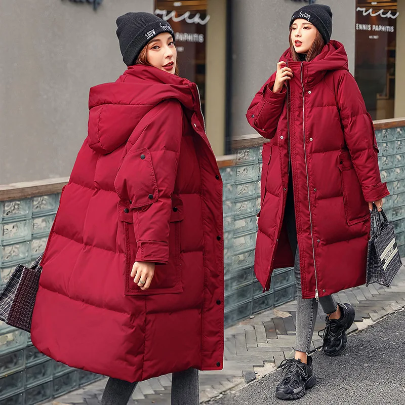 2022 Down Jackets for Women Woman Jacket Outerwear Coats 90% White Duck Oversize Loose Casual Fattening Thickening Coat Winter