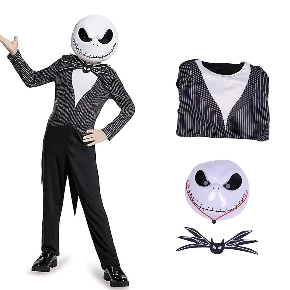 Детский Костюм На Хэллоуин Кошмар Джек Скеллингтон Маскарадный Наряд С Маской