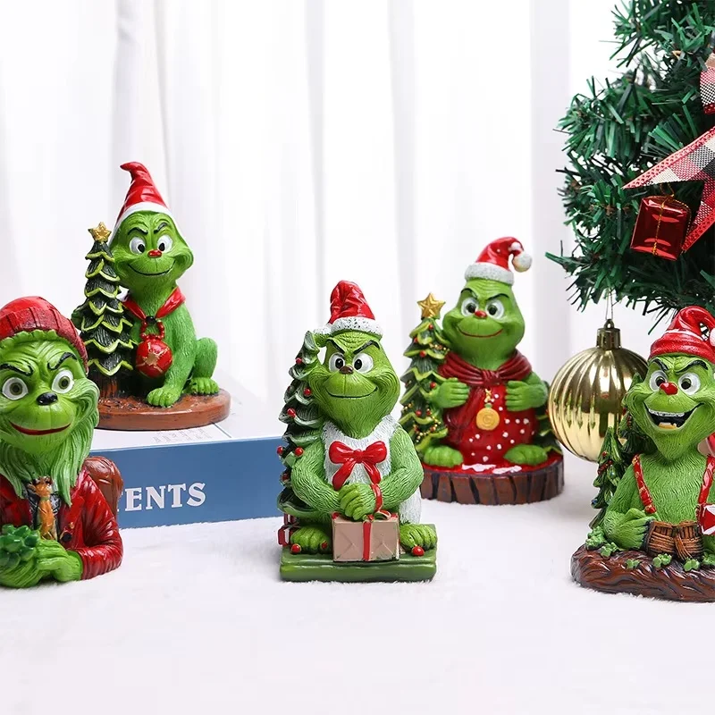 2025 Горячее Рождество украшения из смолы Grinch Рождественская атмосфера украшение
