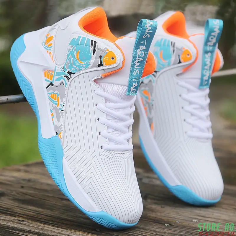 

Мужские высокие кроссовки для баскетбола, Нескользящие, на толстой подошве, кожаная спортивная обувь для ходьбы