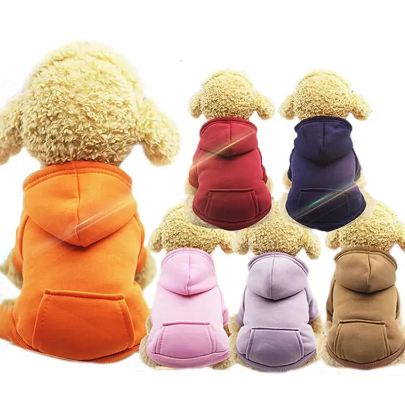 

new pet pocket sweater hoodie solid color clothe with designer lovely cat and dog universal yorkshire terrier warm thick clothe