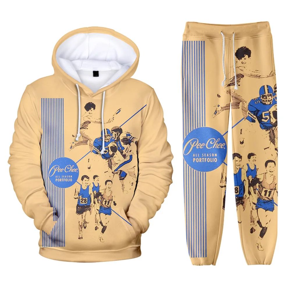

Fashion Novelty pee chee 3D Print Sweatshirt Sweatpants Adult/child Hoodies+ Trousers Suit Boys/Girls 2 Piece Set Clothes