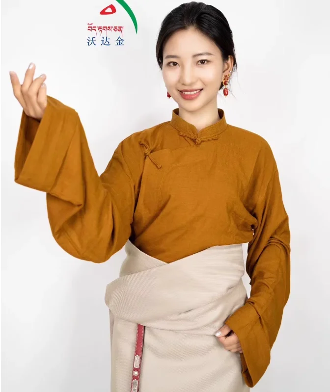 Китайская женская рубашка на пуговицах Xizang тибетская одежда