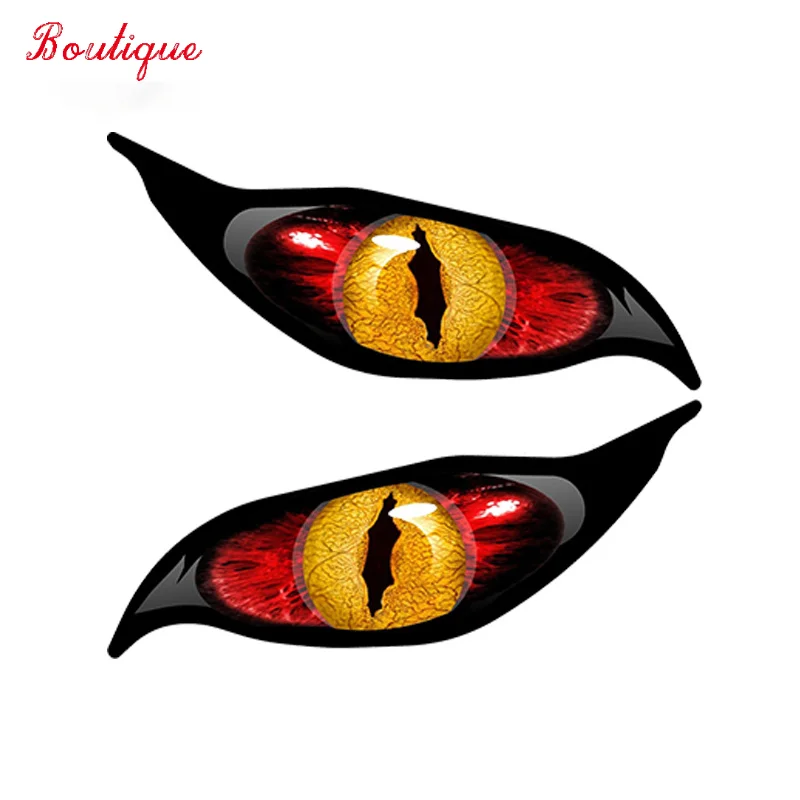 

HotMeiNi 13x5cmCar Styling Yellow Red Evil Eye Zombie Decal Car Sticker Each Eye Rc Plane Waterproof Rearview mirror Accessories