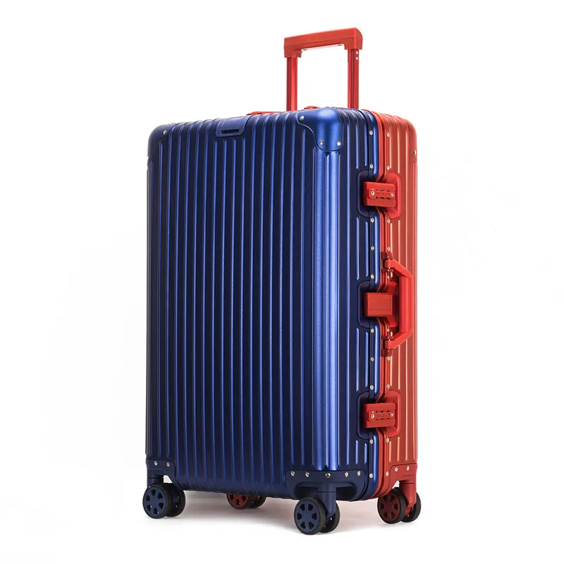 100% полностью алюминиевый чемодан на колесиках из магниевого сплава 20-дюймовая