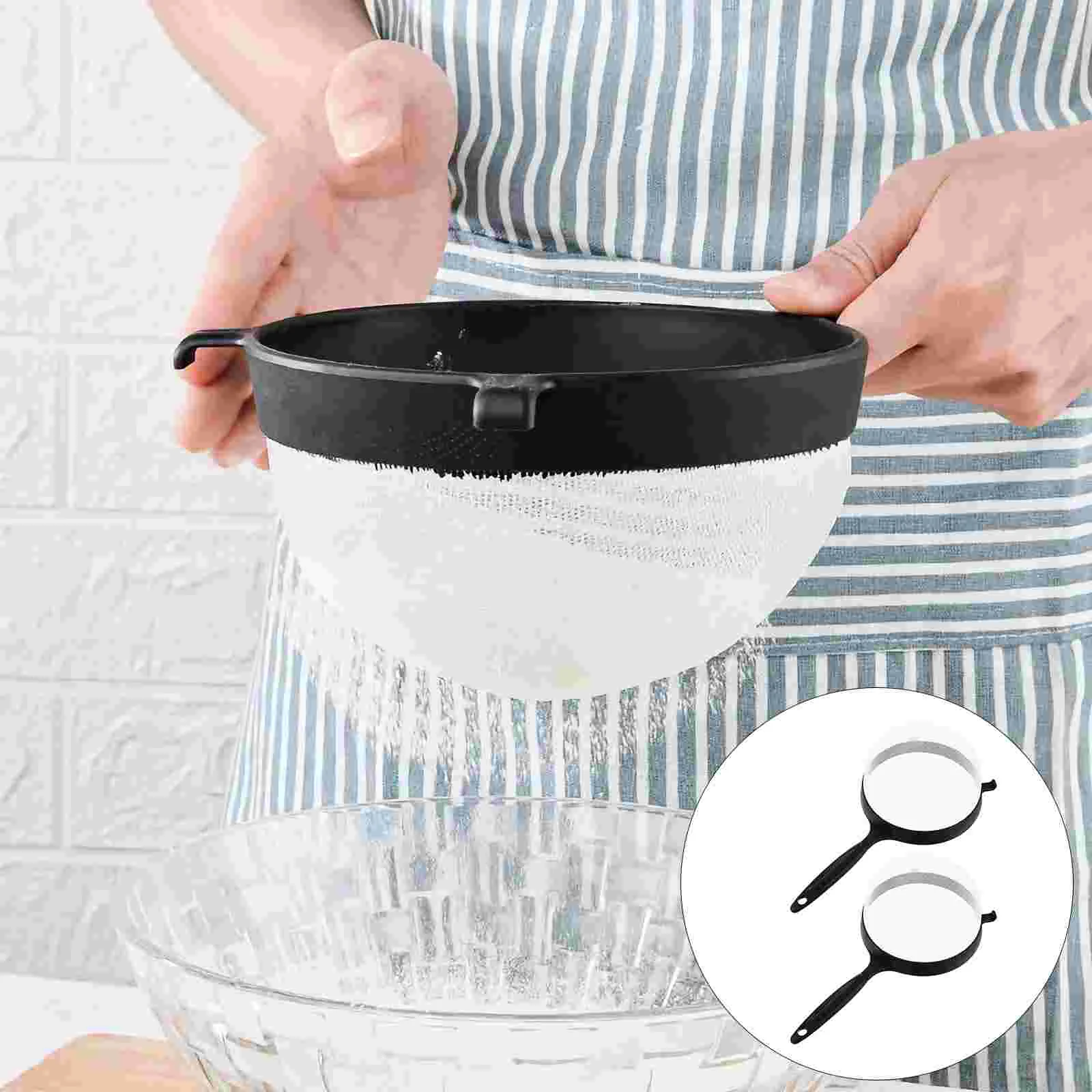 

Sifter Flour Sieve Strainer Baking Mesh Kitchen Fine Plastic Hand Sugar Colander Shaker Cake Handheld Round Cup Crank Spoon