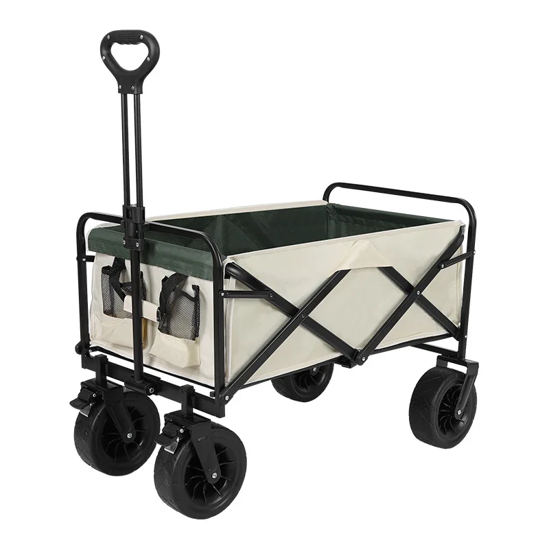 

Outdoor Cart Camping Picnic Pull Carts Travel Detachable Wheels Bear 100KG Four-Way Folding Storage Trolley Tool