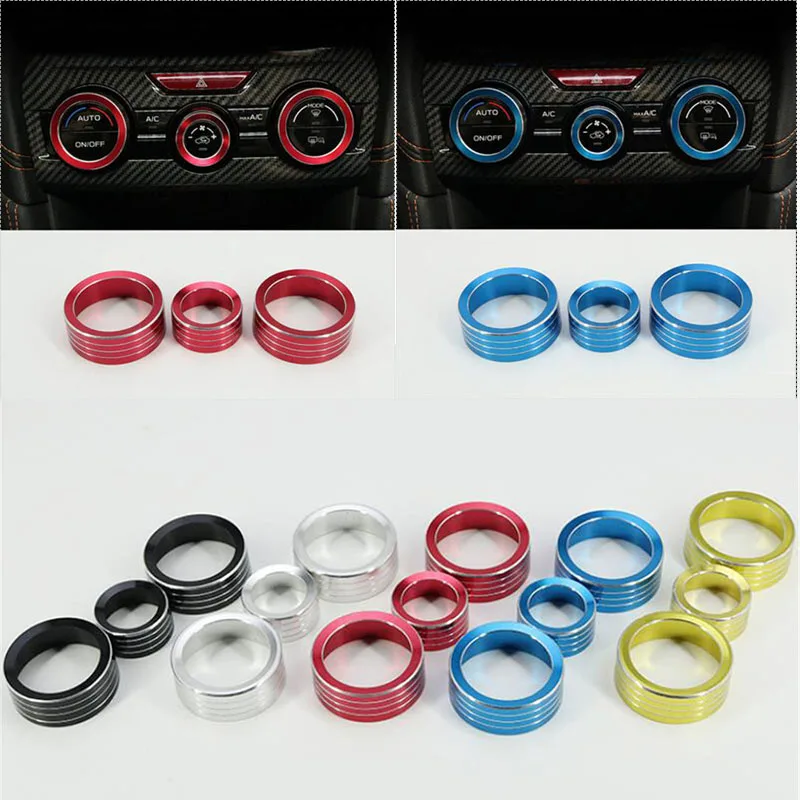 

For Subaru XV Forester SK Outback Legacy Impreza 3PCS/SET Air Conditioning Heat Control Switch AC Knob Case Volume Knob