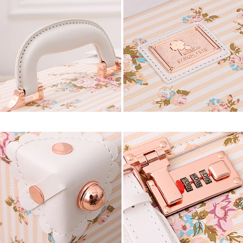 Grasp Dream Vintage Floral Travel Bag Luggage sets 13" inch Women Retro Trolley Suitcase Bag On Universal Wheels images - 6