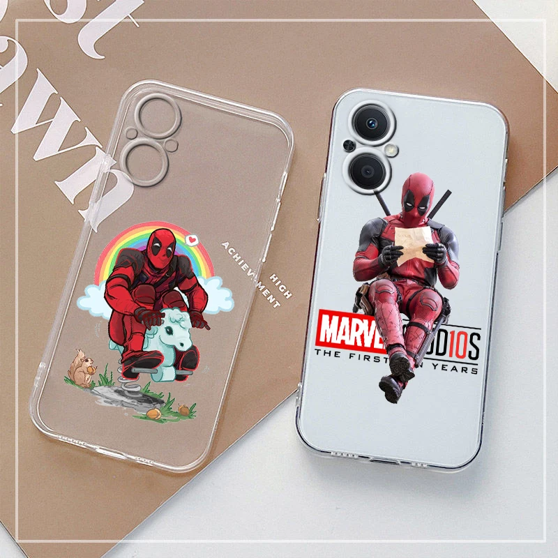 

Marvel funny superhero deadpool For OPPO A5 A9 A53 Reno 7 6 5 4 2 Find X3 X2 Z Lite Neo Pro Plus SE 5G transparent Phone Case