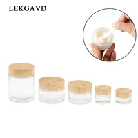 wood grain glass cream box frosted face cream bottled portable travel mask cosmetic box liquid foundation refillabe bottle