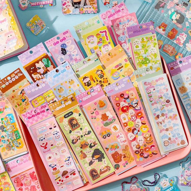 

10 Sheets Flora Junk Journal Stickers Decor Scrapbooking Materials Korean Kpop Stationery Postcards Sticker