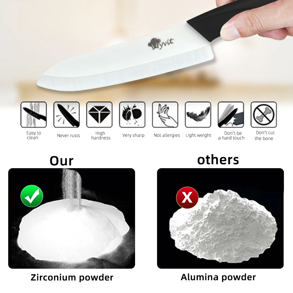 Керамический нож 3 4 5 6 дюймов практичный шеф-повара для ломтиков фруктов лезвие