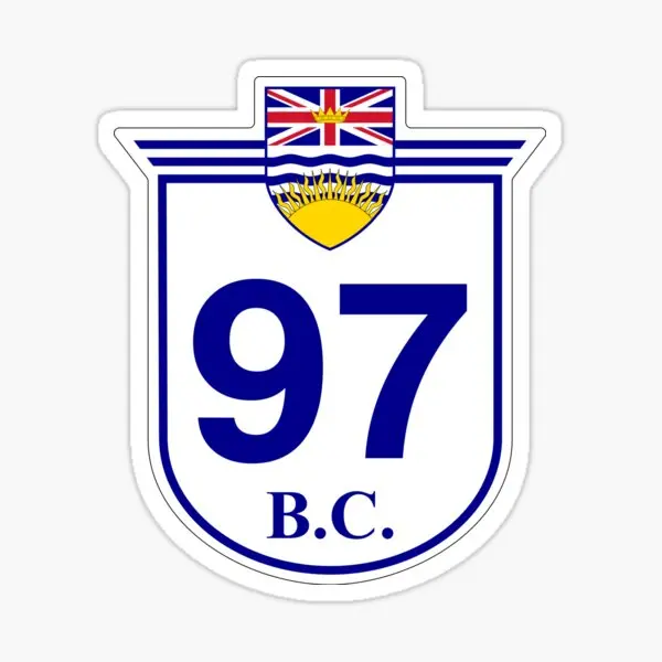 

Bc Hwy 97 Okanagan Highway Cariboo High 5 шт. автомобильные наклейки для ноутбука, забавный автомобиль, милая комната, искусственный мотоцикл, багаж