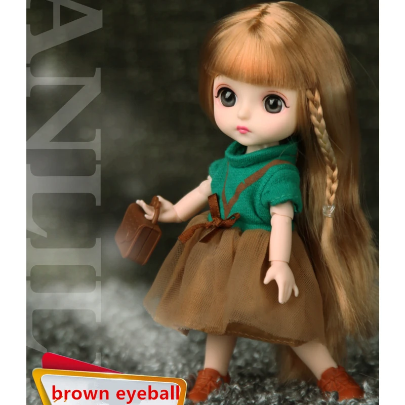 

16cm Bjd Doll 1/12 Dolls 13 Moveable Jointed with Clothes and Glasses fashion Dress Up Dolls Toy for Girls Gift