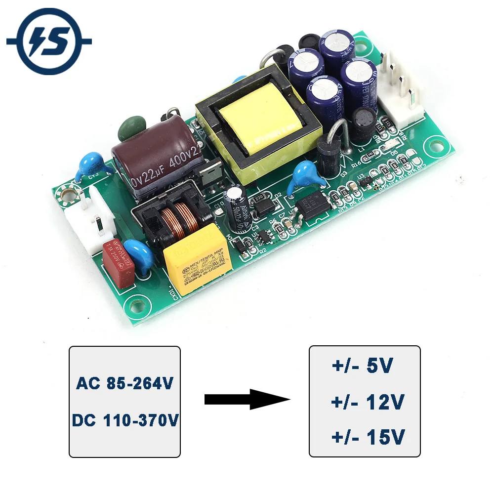 

AC-DC Buck Converter 17W Dual Output Step Down Power Supply Module AC 85V-265V to DC +/-5V +/-12V +/-15V Voltage Regulator