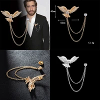 aslsaw eagle style brooch men women jewelry accessories gold slivery vintage shape suit brooch pin suitable for wedding parties